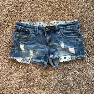 Distressed Denim Shorts